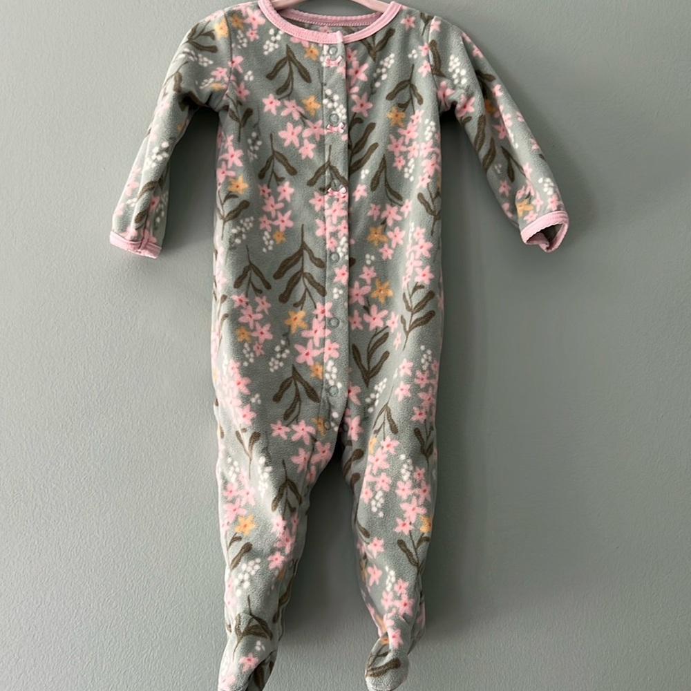 Carter’s fleece floral footie pajamas 9 months